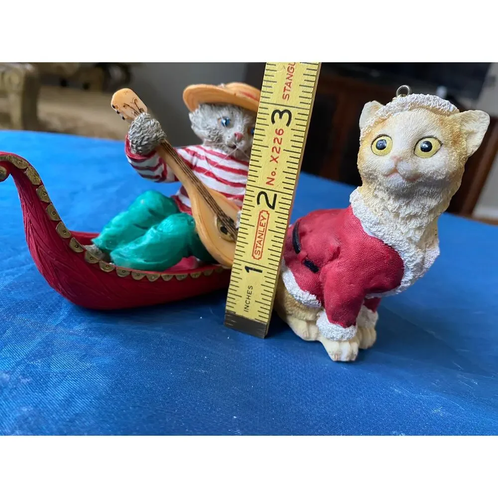 vintage 1993 cat holiday ornaments likely  Franklin Mint's Santa Claws Symphony
